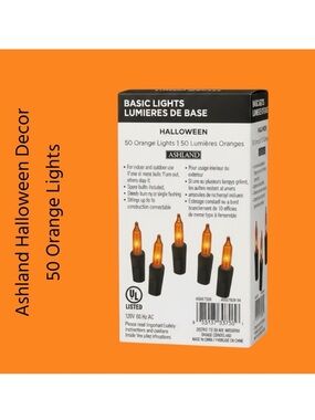 Ashland Purple Halloween Lights 50 Count Indoor Outdoor String Light Set BNIB